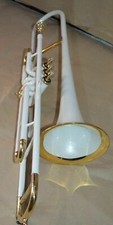 NEW WHITE BRASS FINISH Bb FLAT