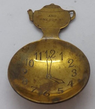 vintage brass weba ware tera caddy spoon 4 0'clock watch time pg tips typhoo
