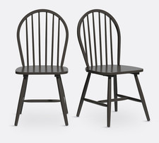Black Dining Kitchen Chairs La Redoute Set of 2 Windsor Spindle Rp£209 SCRATCHED