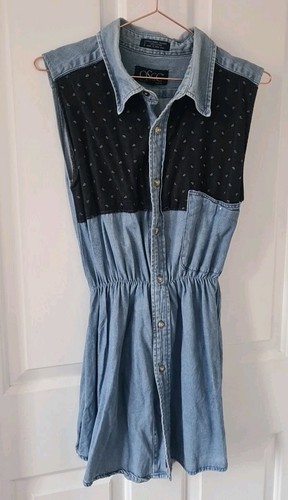 Upcycled vintage denim shirt - vintage,