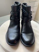 Replay Black Stud Zip Ankle Boots Size 5 VGC!