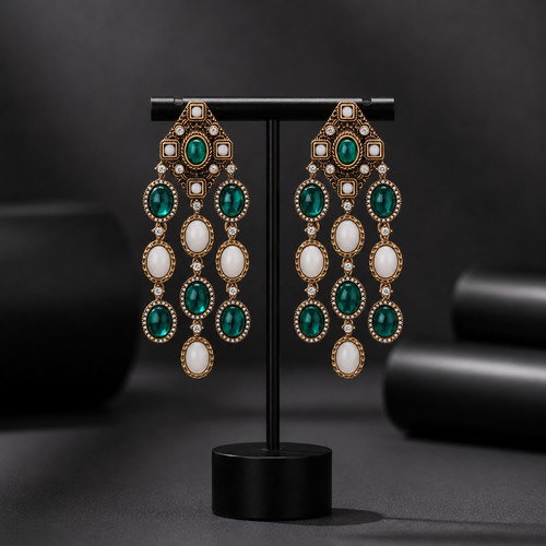Antique gold emerald - gold, green