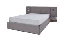 DFS Panelle Grey Velvet Double Ottoman Storage Bed & Bedside Tables RRP £899