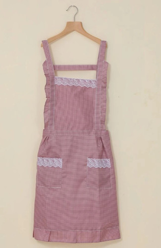 Red gingham apron - red, (brand