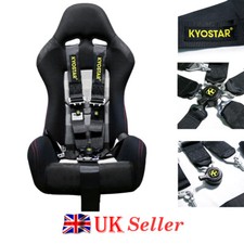 Black Universal & Durable 5-Point Camlock Quick Release Racing Seat Belt Harness