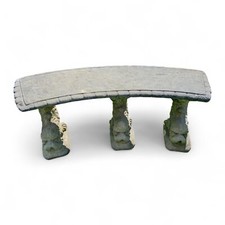 Dolphin Garden Bench English Stone