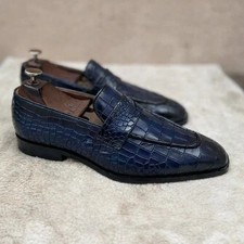 Handmade men blue crocodile