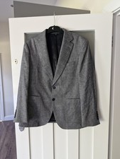 marks and spencer autograph Italian linen blazer suit jacket 40 short navy blue