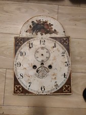Antique Longcase Grandfather Floral Clock Face Dial W. Rowley London 31x43cm T