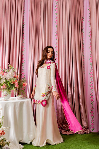 Embroidered silk 3pc suit - silk,