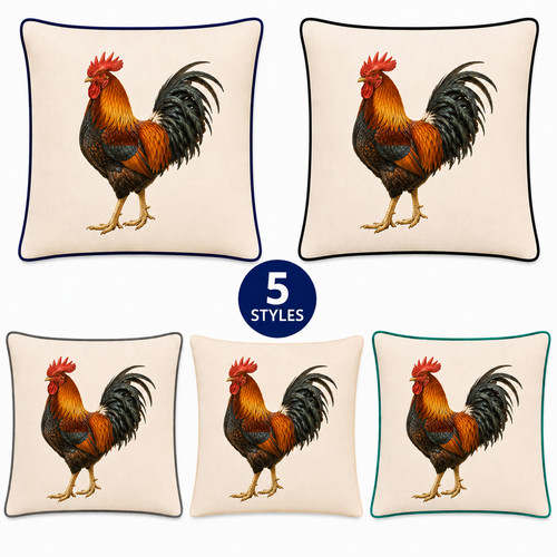 Cockerel cushion cover 40x40cm - cushion,