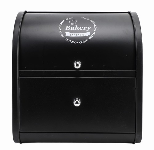 Metal bread box black - metal, box,