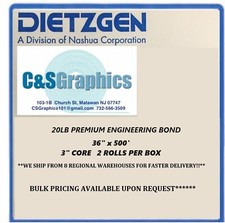 2 ROLLS 36" x 500' 20lb Bond