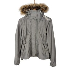 Superdry Womens Grey Fleece Lined Wind Attacker Jacket Size Medium