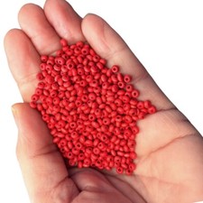 Red Tiny Wood Beads 25