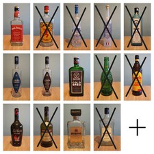 Empty Alcohol Bottles Bar Display Candles Lights Craft Upcycle Man Cave Various