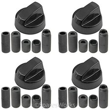 4 x Gorenje Black Oven Cooker Hob Flame Burner Hotplate Control Switch Knobs