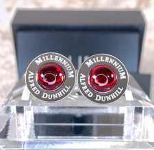 Alfred Dunhill Cufflinks Red Cabochon Silver Limited Edition Model with Box