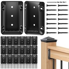 20 Pack Deck Railing Bracket Connectors for 2"x4" (Actually 1.5"x3.5") Wooden...