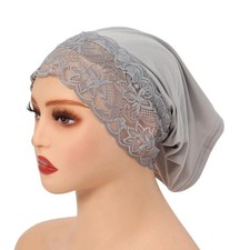 Lace Edge Headscarf Hat Solid