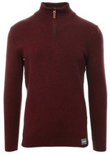 Superdry henley jumper men's size XXL red zip neck fastening