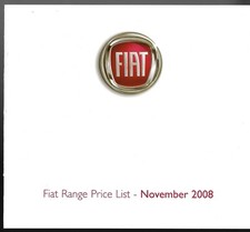 Fiat Prices & Equipment 2008-09 UK Market Brochure Panda 500 Punto Bravo Sedici
