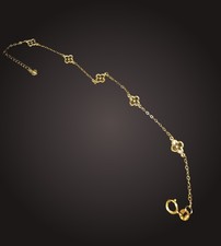 18CT SOLID GOLD 18CM BRACELET CLOVER LEAVES NEW TRENDY GIFTS CLASSY WOMEN GIRLS