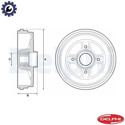 Brake drum bfr496 - drum, for