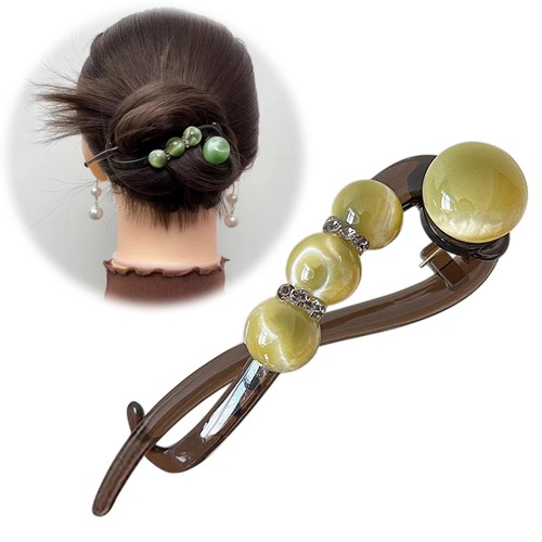 Beaded twist hair - clips, banana