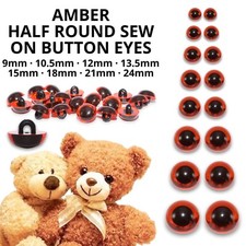 Amber half round button - button, eyes