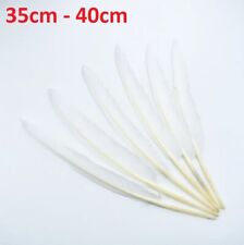 Extra Large White Goose Feathers Arts Crafts Hat Costume Wedding 35cm - 40cm UK