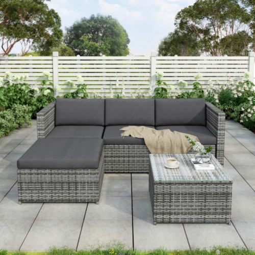 Rattan garden furniture corner - garden,