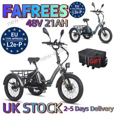 NEW 20 in Folding Electric Trike Cargo Tricycle Electric bike 21AH FAFREES UK