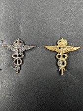 RAF Medical Service Corps - Pair of British Army Collar Badges