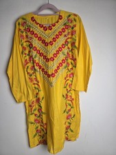 Ladies Yellow Kurta Size UK 10 Ladies Ethnic Wear Embroidery 