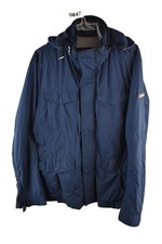 HACKETT Blue Field Jacket size M Mens Full Zip Hooded Casual Outdoors Outerwear