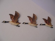 Bossons Vintage Flying Canada Geese Graduating Size Ceramic Wall Hangings 50's