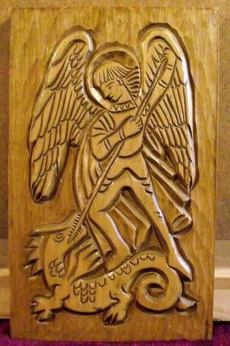 Hand carved plaque - carved, st