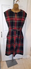True Vintage 1950/60s  Horrockses Fashion Tartan Plaid Dress Size 14 Rare 