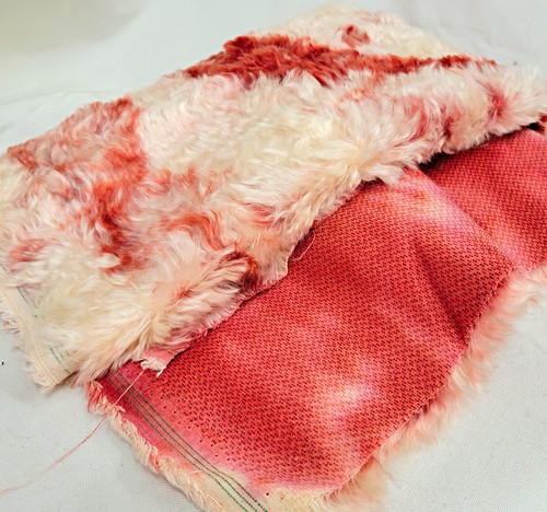 Pink white tie dye mohair - white,