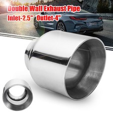2.5'' Universal Dual Wall Exhaust Tip Car Rear Tail Muffler Pipe End Tail Trim