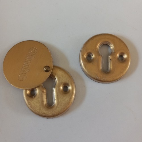 Brass chubb escutcheon - chubb, key
