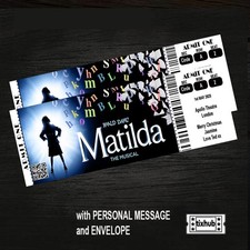 Matilda the Musical Personalised Mock Theatre Ticket  Gift Reveal