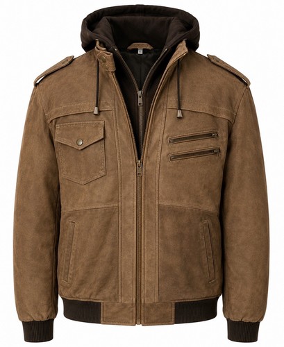Men brown real sheepskin - brown,