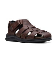 Mens Clarks Walkford Fisherman  Sandal - Brown Leather, Size 9.5 W US [26171793]