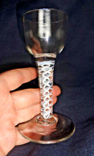 GENUINE 18TH CENTURY GEORGIAN c1750 DOUBLE OPAQUE TWIST STEM WINE CORDIAL GLASS