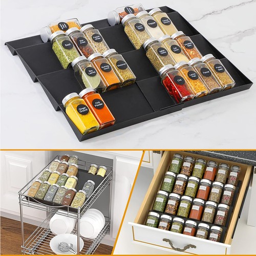 Adjustable spice rack drawer - rack,