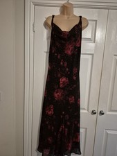 Red & Black Lined Party Dress
