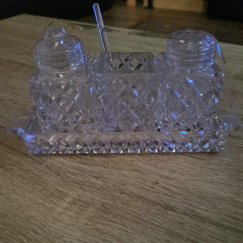 Cut crystal glass cruet - , set