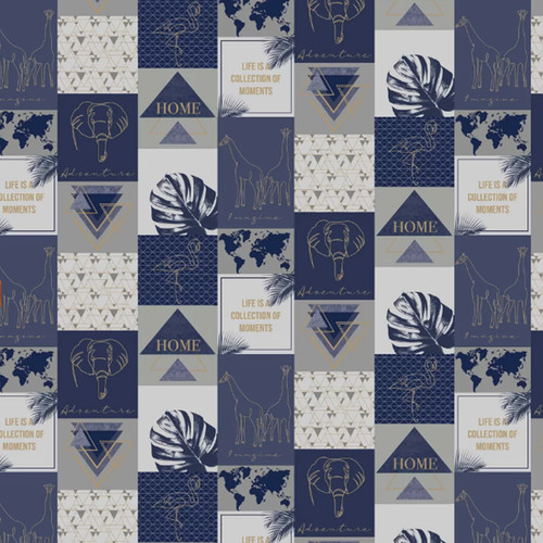 Blue metallic gold wallpaper - metallic,